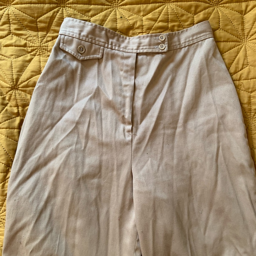 1970s vintage Wide-Legged Khaki Trousers